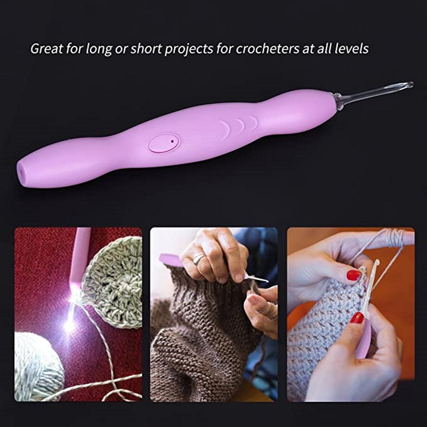 New 9 in 1 USB Light Up Crochet Hooks Knitting Needles LED Sewing Tools Set  DIY Weaving Sweater Tools Kit Sewing Accessories